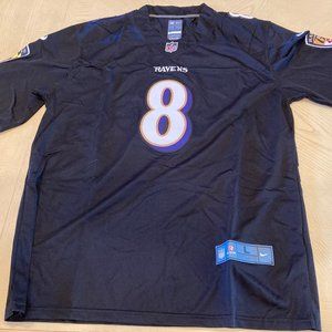 Lamar Jackson Baltimore Ravens Black Jersey All Sewn Size L NWOT